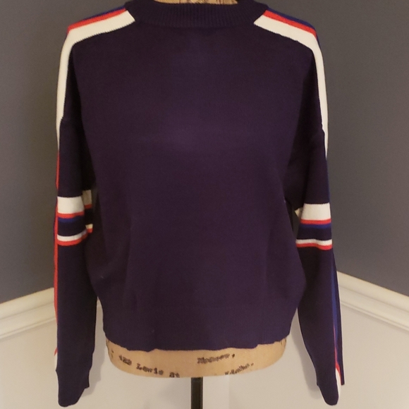 Navy Sweaters with Stripes - Picture 2 of 5